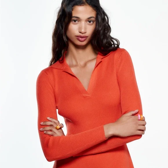 Zara SKATER KNIT DRESS - Picture 4 of 9